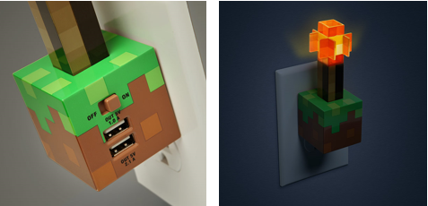 acessórios para smartphones- carregador-minecraft-bemmaisseguro