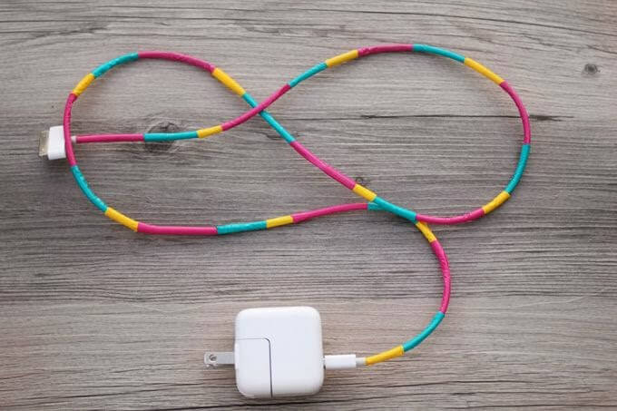 Fios encapados carregador iphone